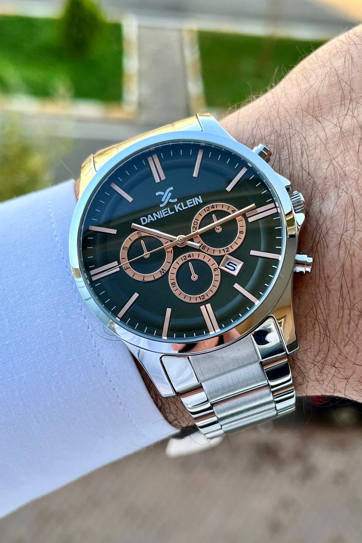 Daniel klein silver toned new arrivals dial watch