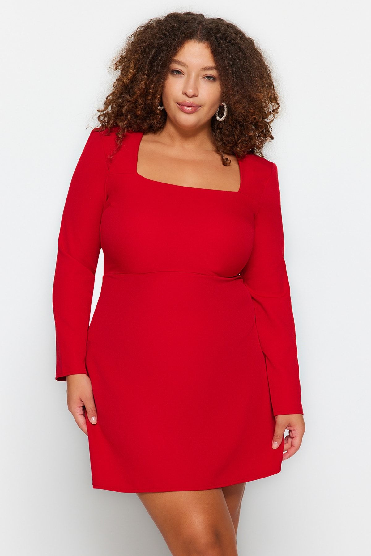 Red skater hotsell dress plus size