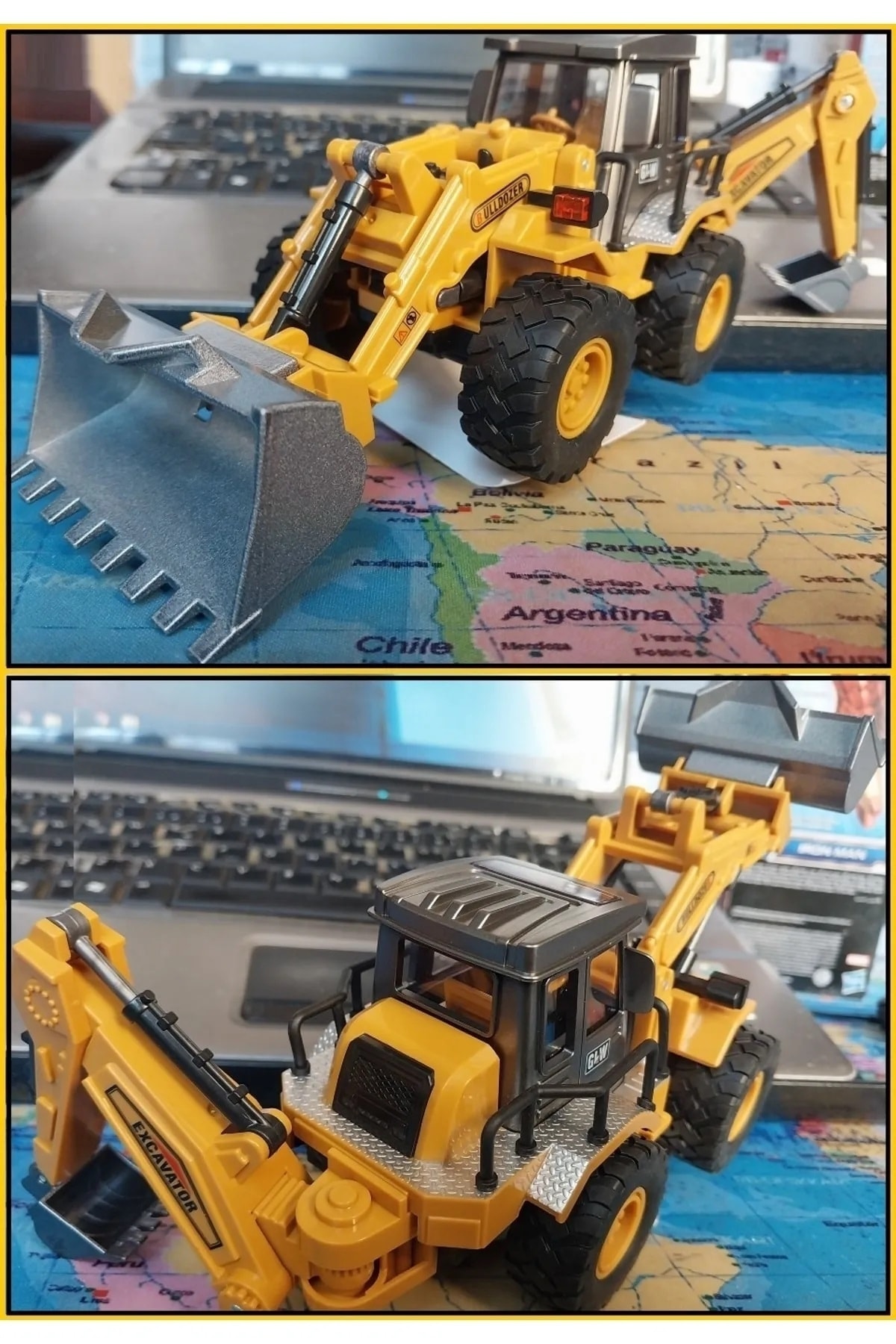 oyuncakçı savaş & europe shop Dozer Kırılmaz Excavatör Hareketli Kol Ve Burun Oyuncak Glw Gruop Kepçe Iş Makinası + Hediye Paketi