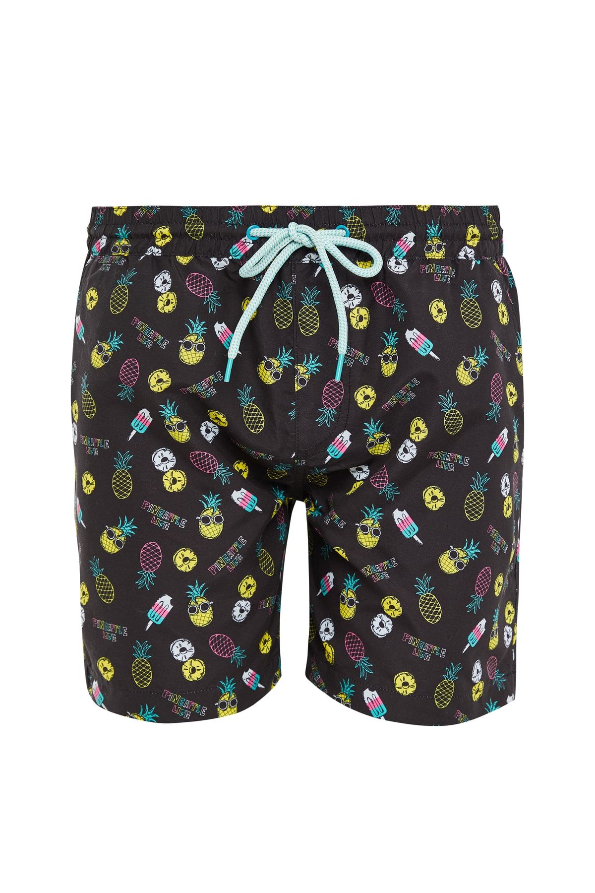 Threadbare Badeshorts Schwarz Landschaft