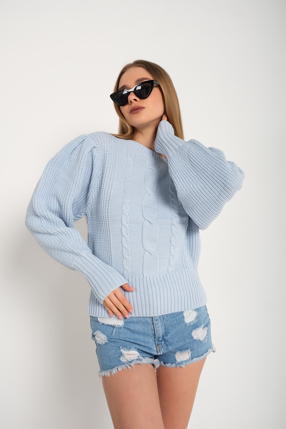 Baby blue on sale knitwear
