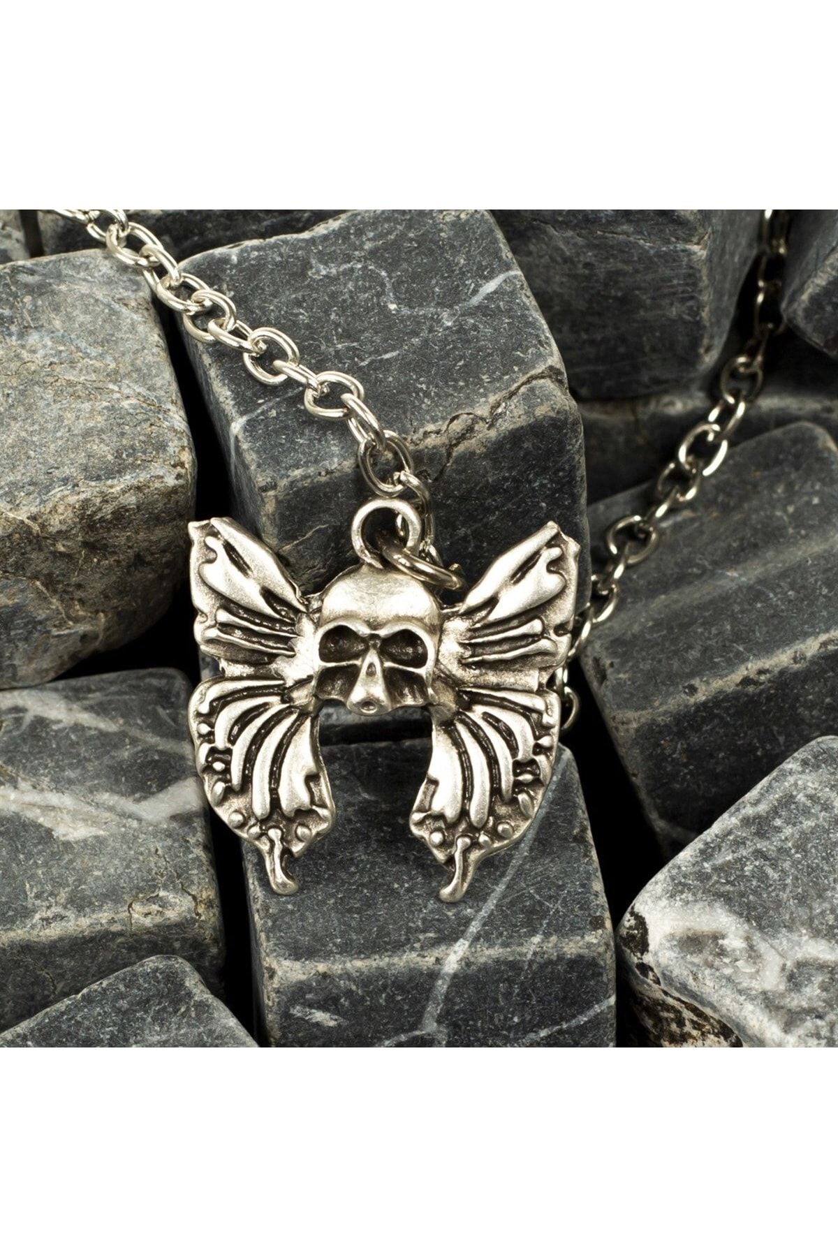 The Champs Skull And Butterfly Necklace Necklace