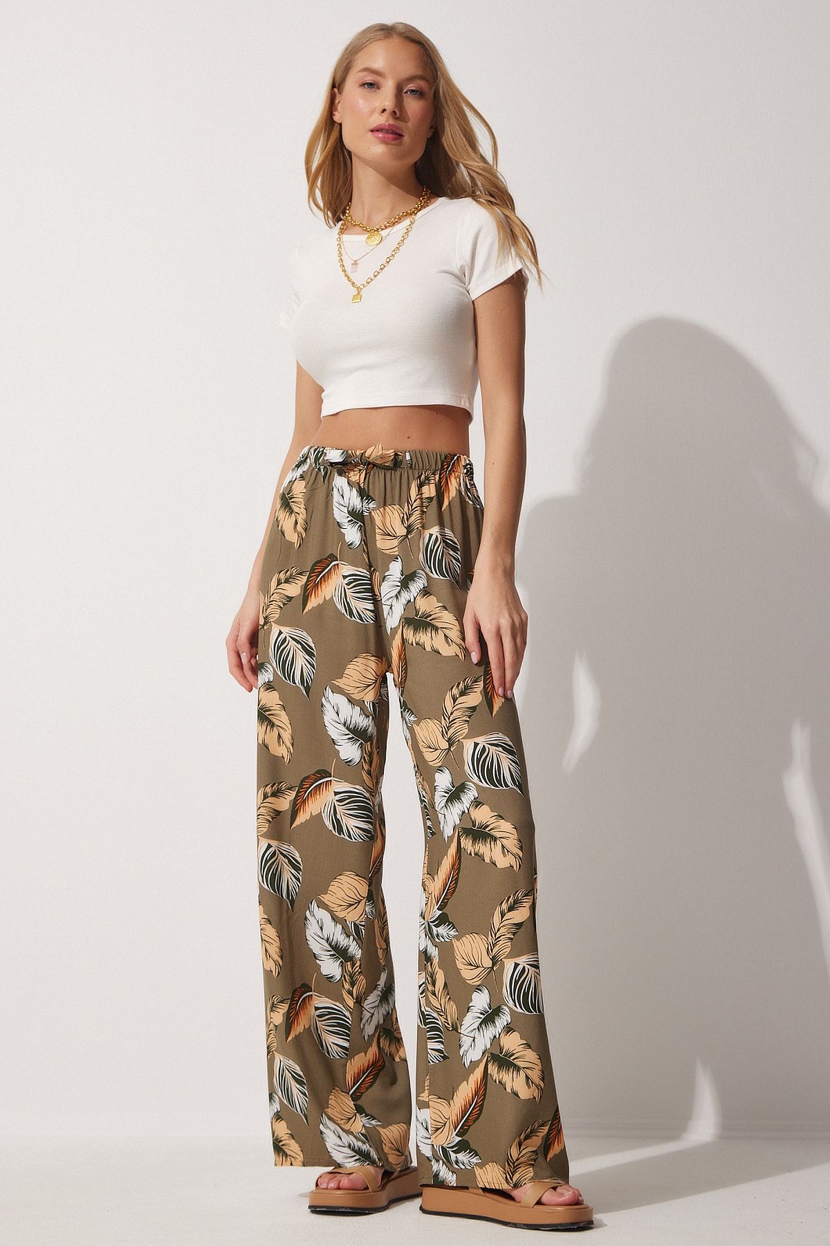 Viscose summer trousers sales