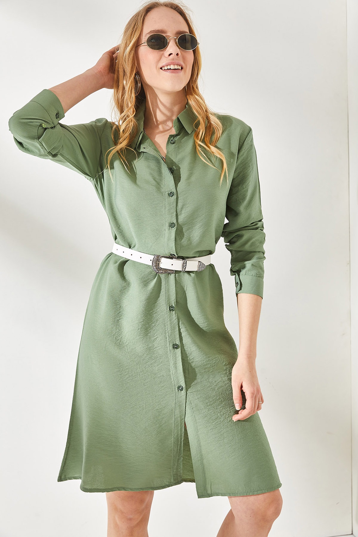 Olalook Kleid Grün Asymmetrisch Fast ausverkauft