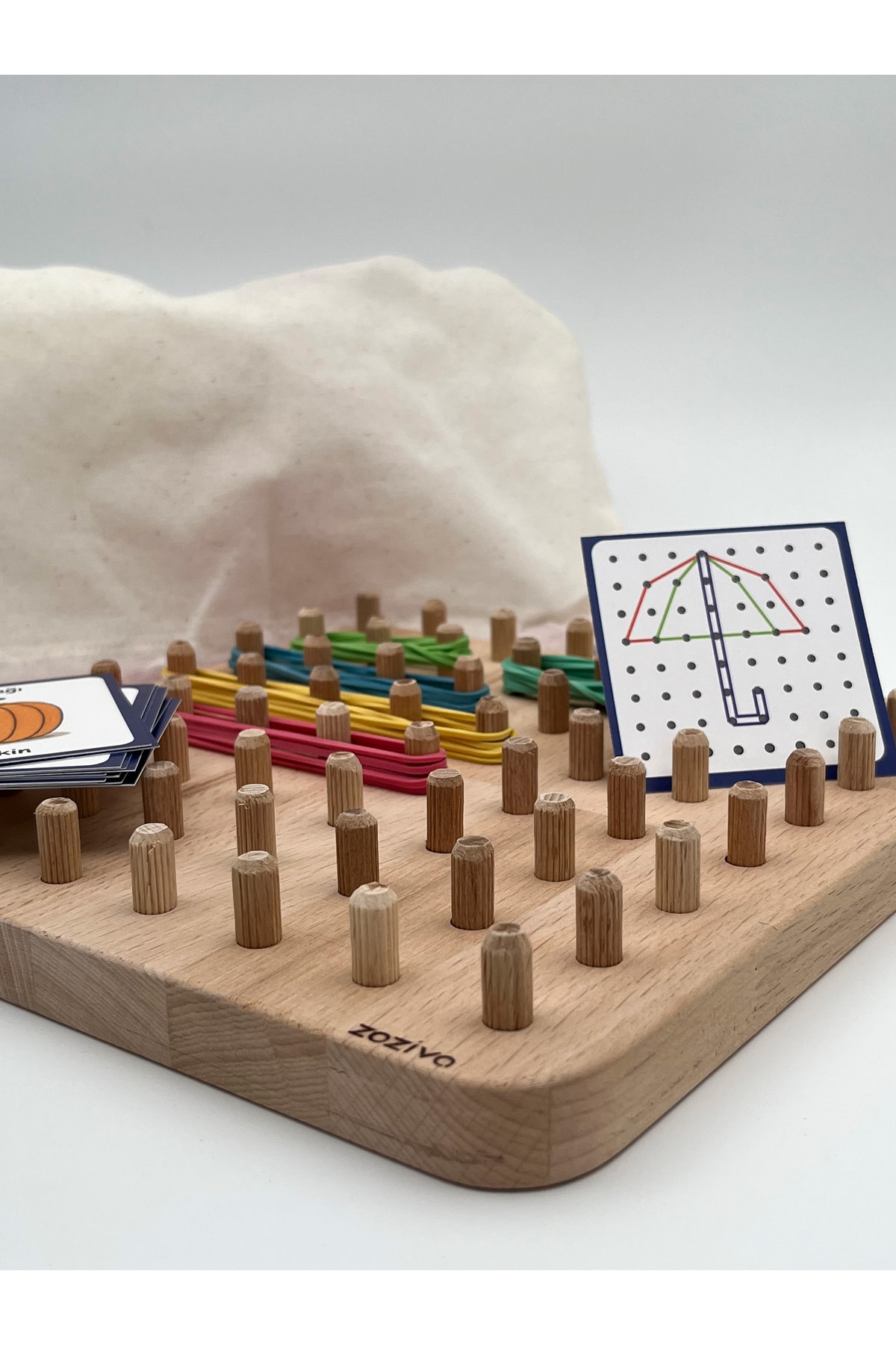 zoziva Montessori Eğitici Ahşap Oyuncak – Geoboard / Lastik Geçirme Çocuk Oyuncağı fotoğrafı 6 (önizleme)