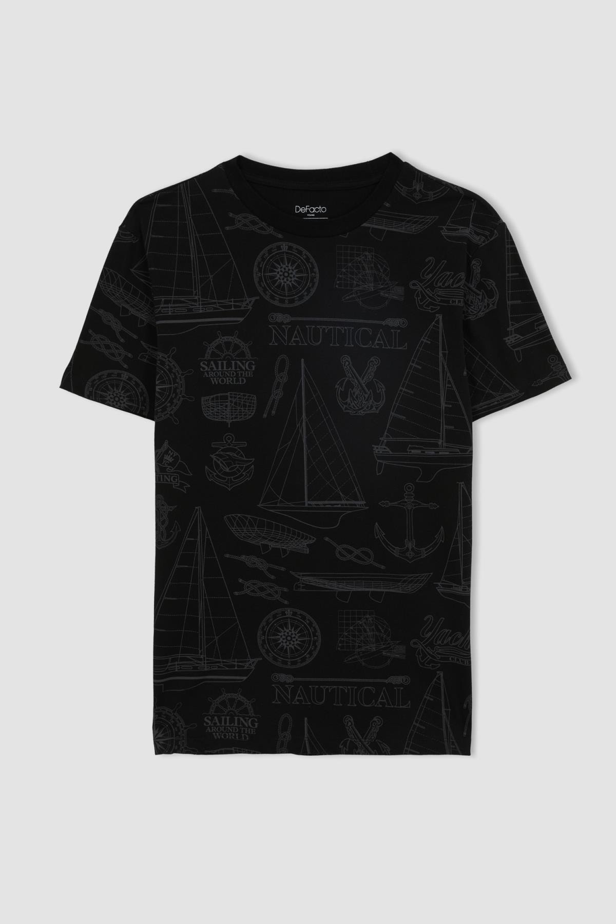 DeFacto T-Shirt Schwarz Regular Fit Fast ausverkauft