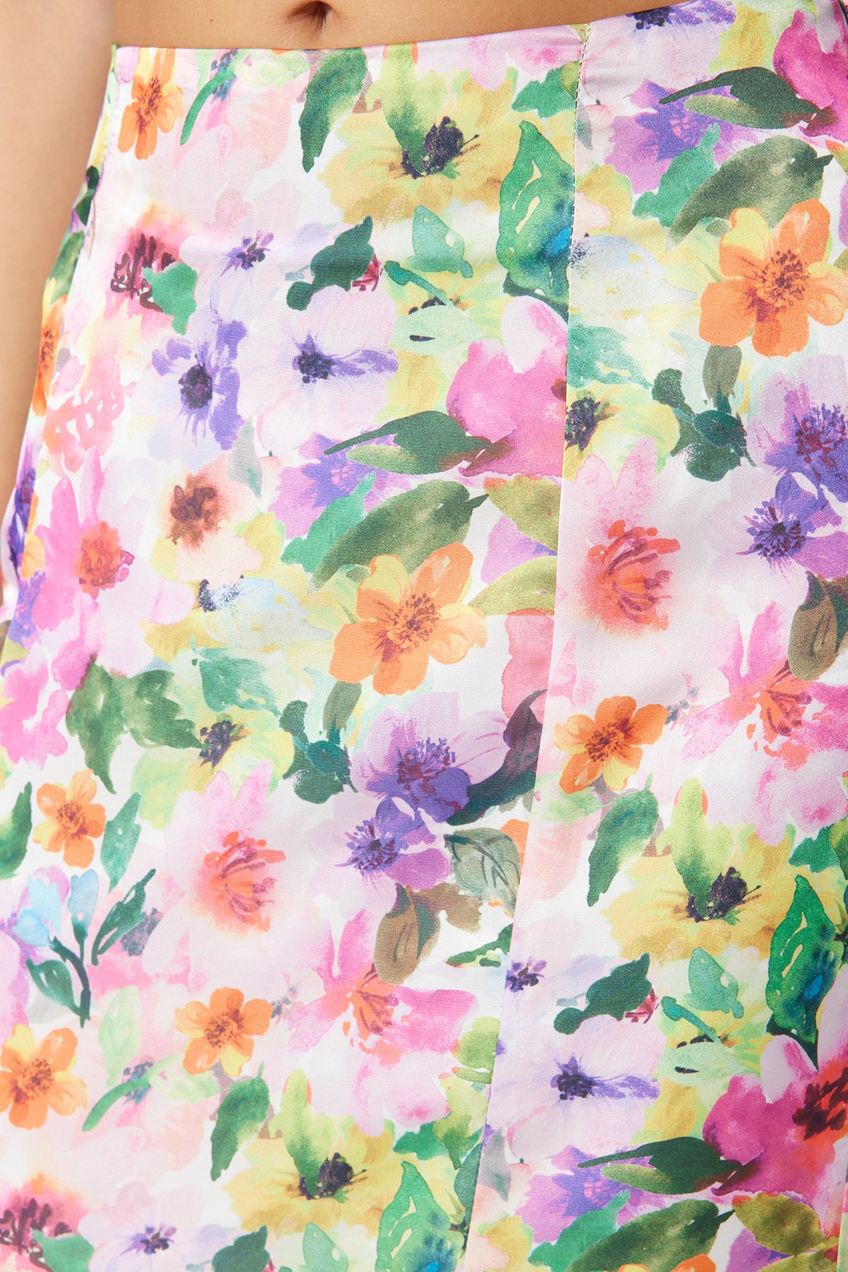 Trendyolmilla  Çok Renkli Çiçek Desenli Maxi Boy Dokuma Etek TWOSS23ET00124 - Görsel 4