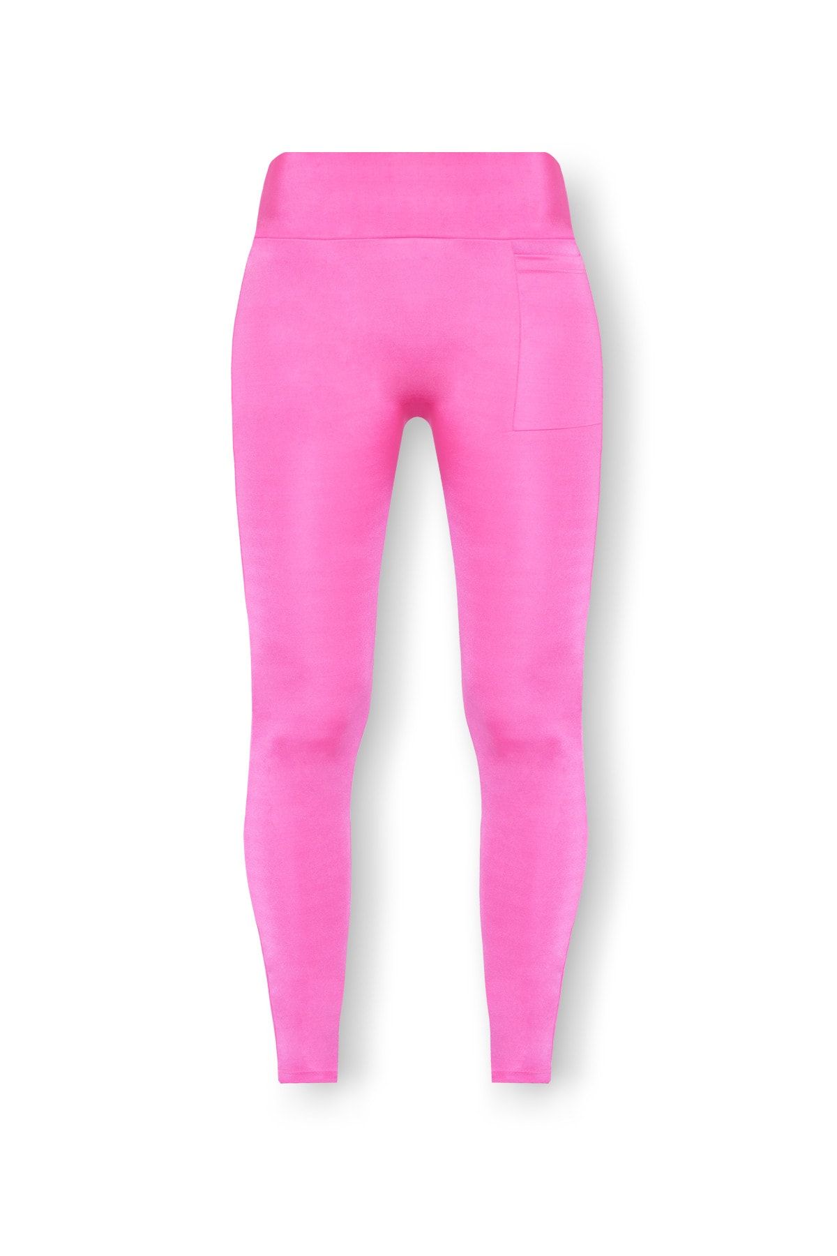 cuzys sportswear Kadın Pembe Yüksek Bel Toparlayıcı Uzun Tayt Cepli