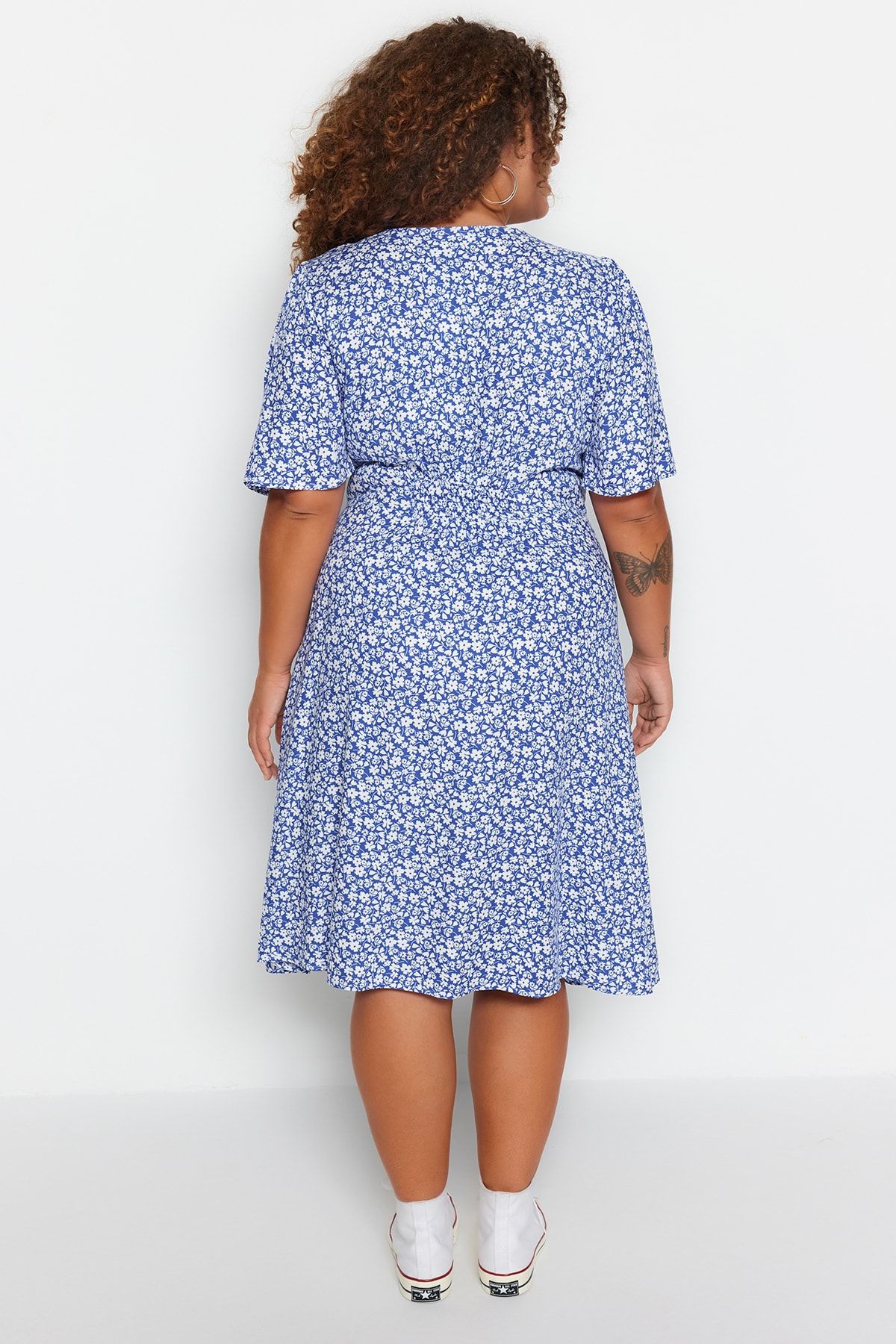 Trendyol Curve Plus Size Dress Dark blue Shirt dress Trendyol
