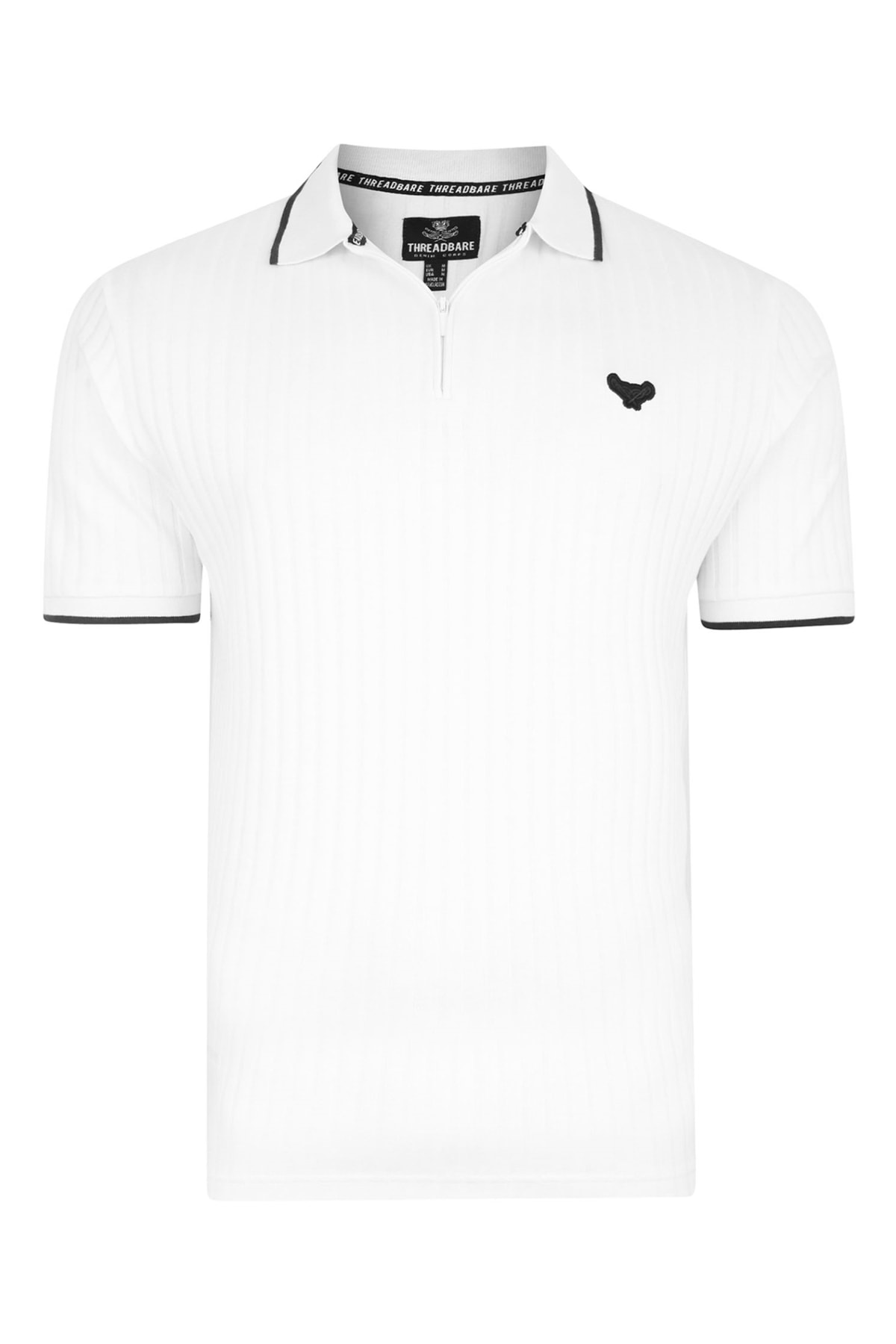 Threadbare Poloshirt Weiß Regular Fit Fast ausverkauft