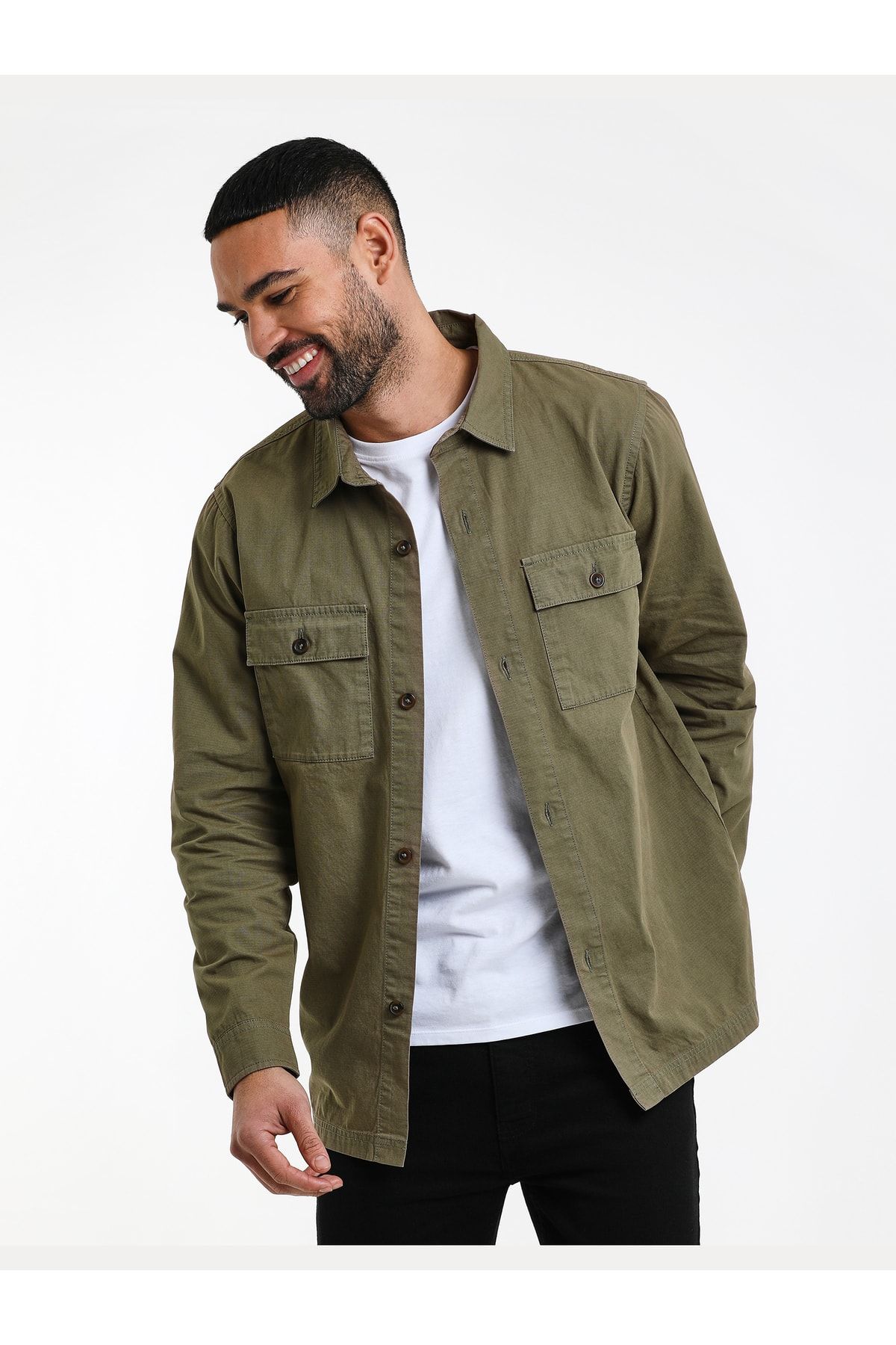 Threadbare Hemd Khaki Regular Fit Fast ausverkauft
