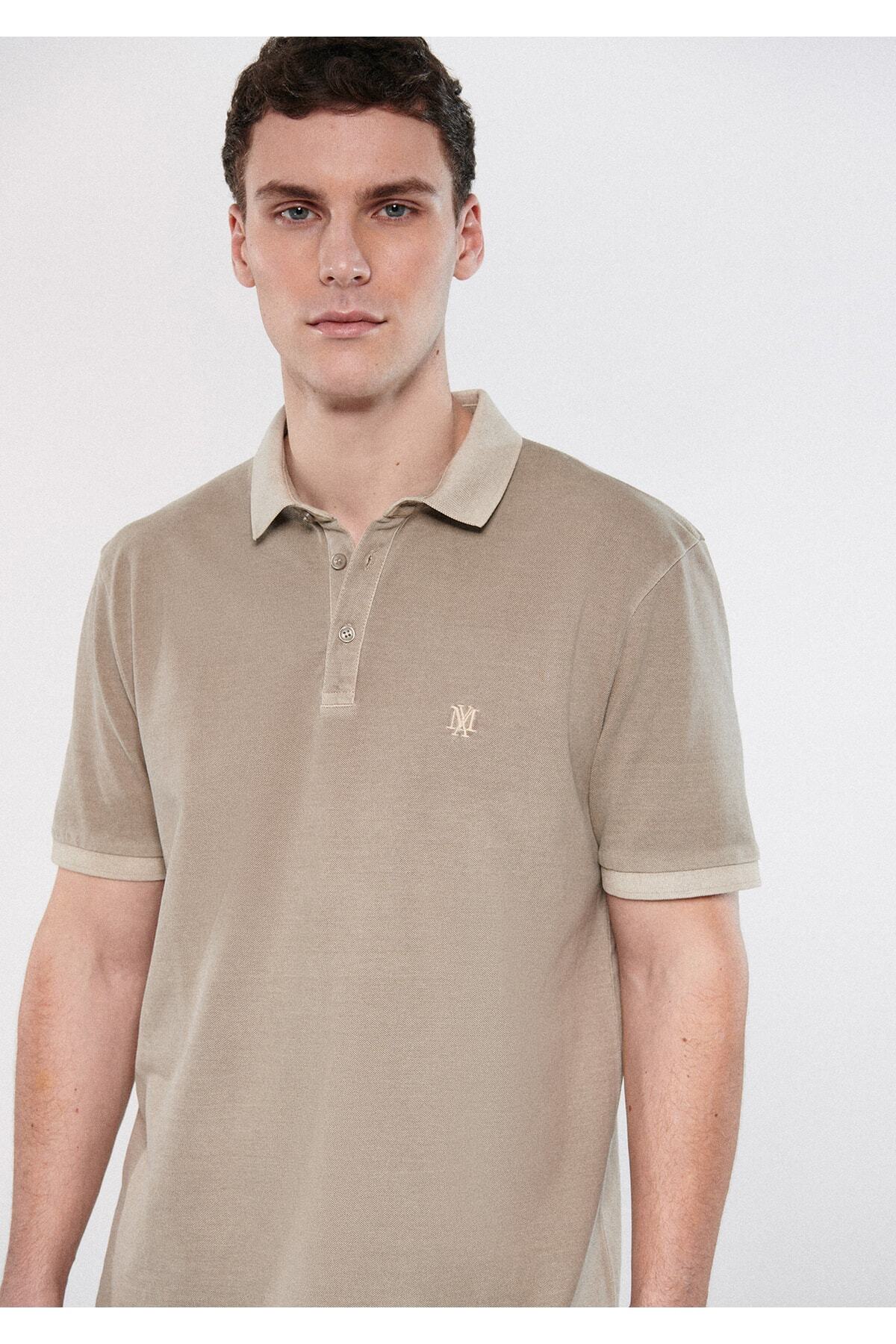 پولو شرت مردانه بژ مدل Slim Fit / Slim Cut 0611201-70338 Mavi