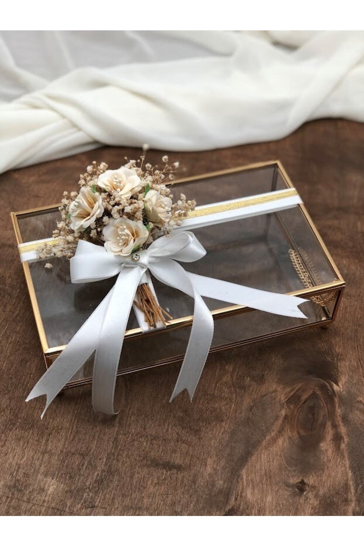 Masalsı Concept Cam Kapaklı Söz Nişan Çikolata Kutusu 25-15 Cm