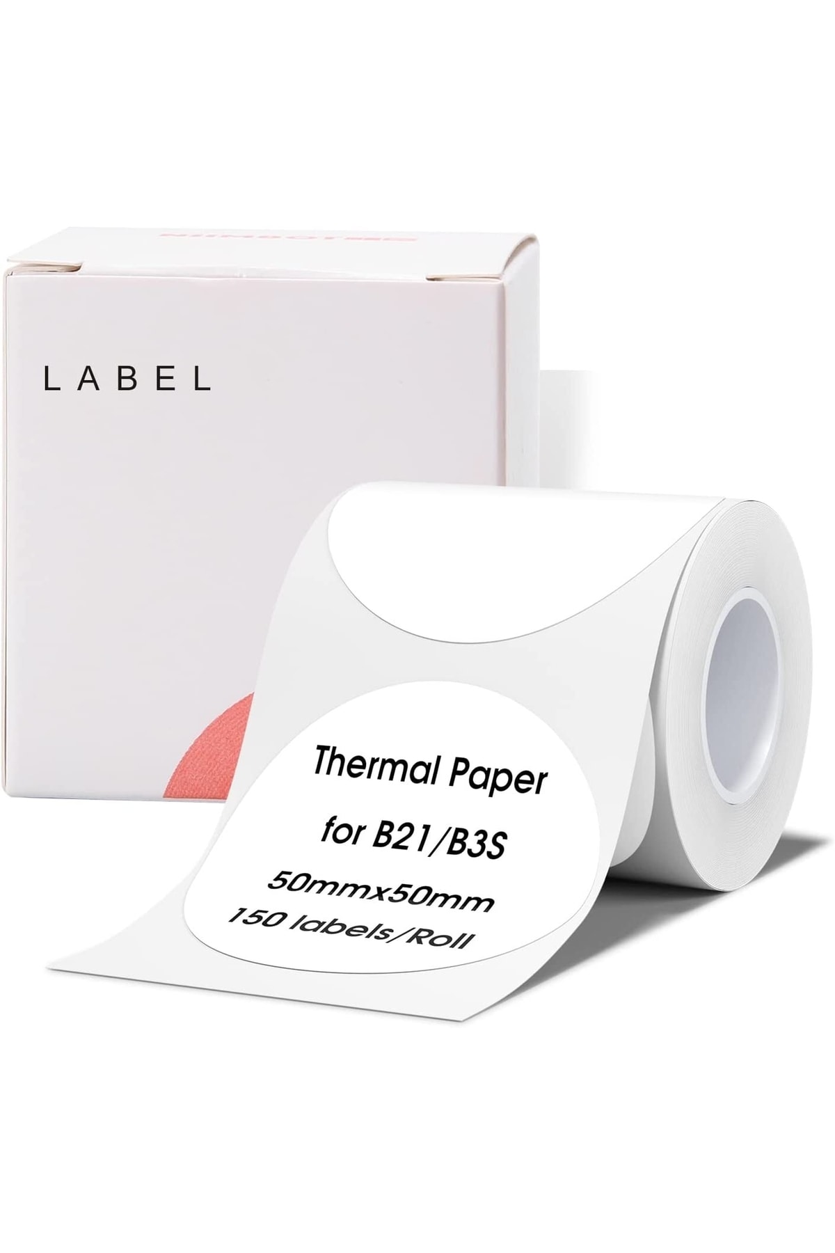 NiiMbot 50x50mm Yuvarlak Beyaz Etiket B21/b1/b3s Için 150 Adet Yırtılmaz, Sudan Ve Yağdan Etkilenmez