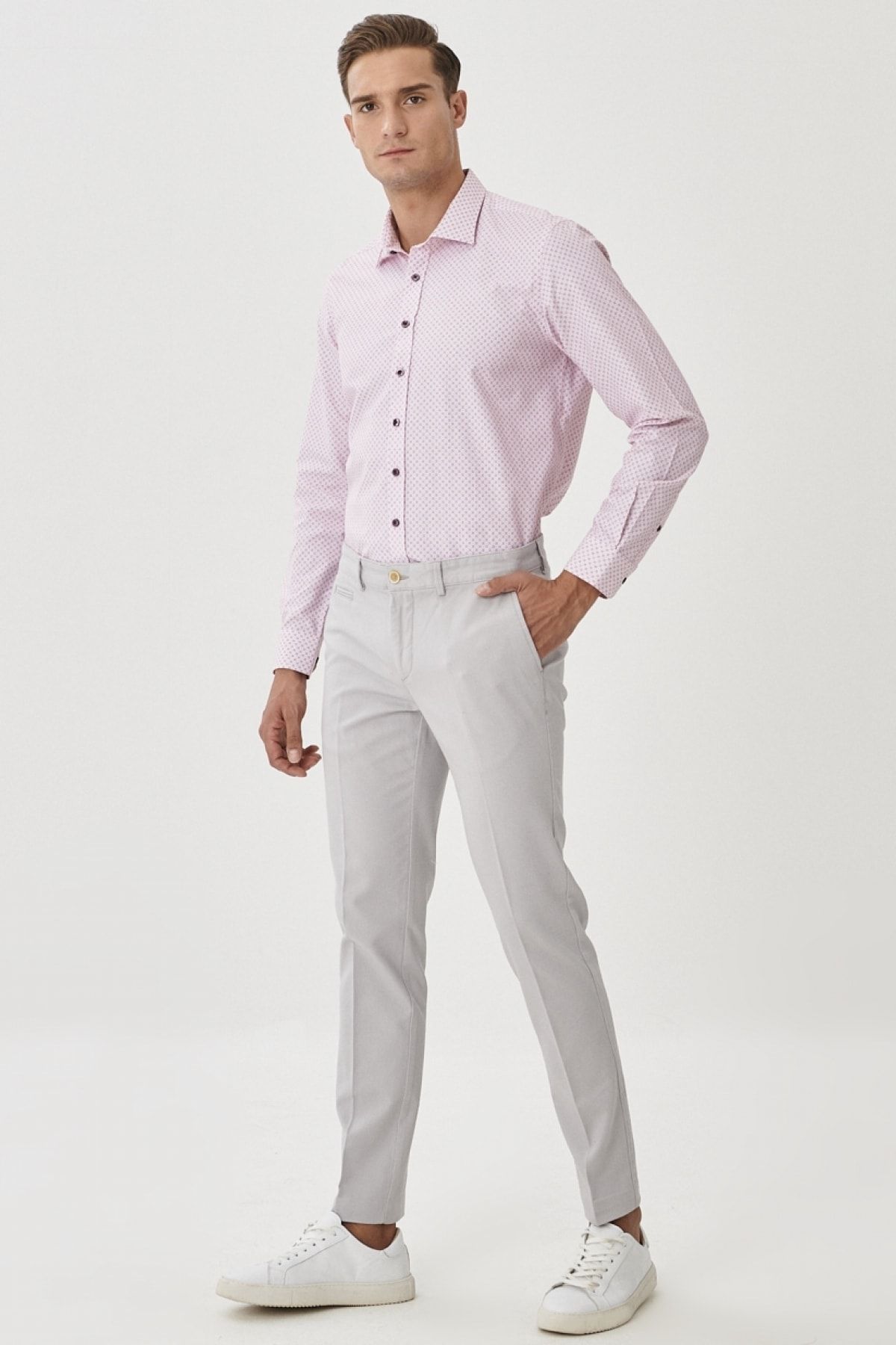AC&amp;Co / Altınyıldız Classics Erkek Taş Slim Fit Dar Kesim Yan Cep Casual Pantolon AN10373