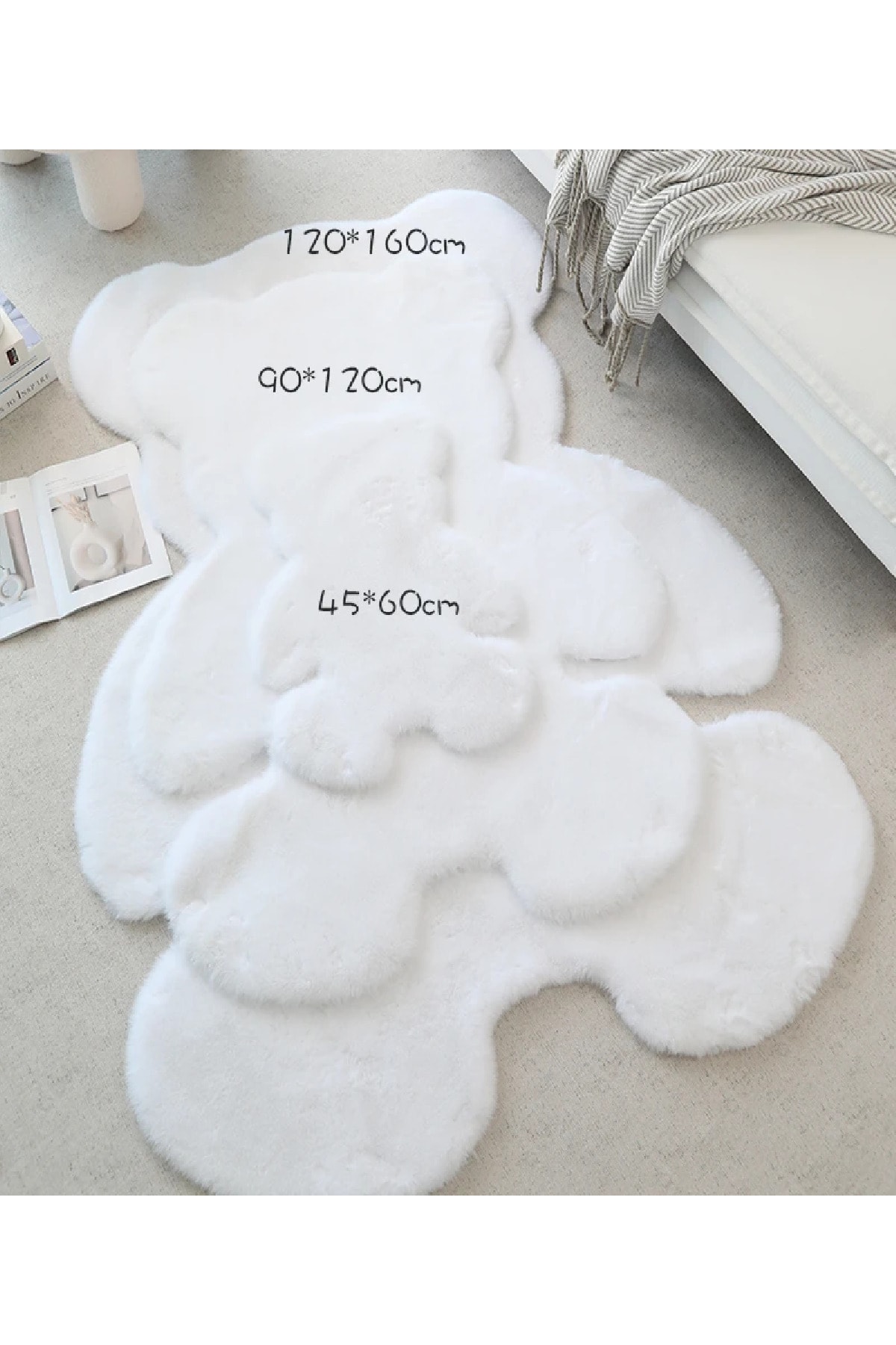ALgorand Home Süper Yumuşak Peluş Ayı Halı Oturma Odası Bebek Odası Kaymaz Taban Halı Yatak Odası Halısı fotoğrafı 2 (önizleme)