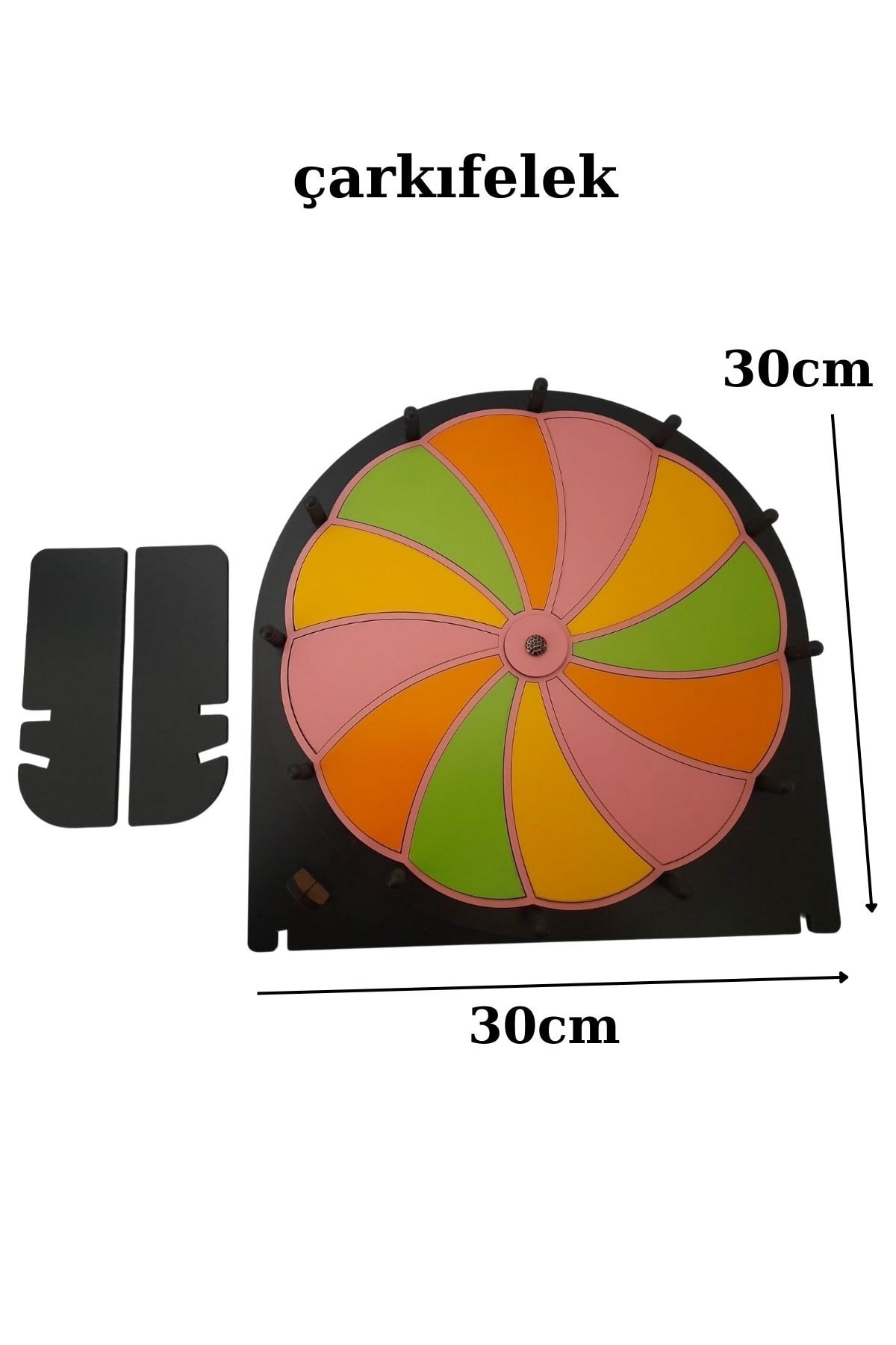 چرخ آموزشی/تفریحی ۱۲ خانه‌ای تابستانی، رنگ چوب رنگارنگ چرخ شانس – بازی‌های گروهی