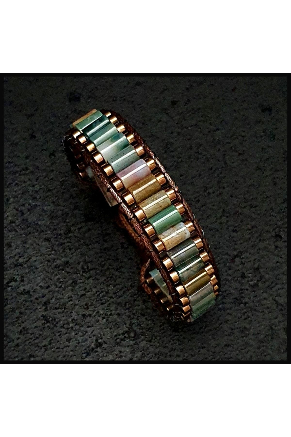 Seven Art Jewelry Doğal Taş Bileklik, Hint Akiği Bileklik, Silindir Akik Bileklik, Kadın Bileklik, Erkek Bileklik, RN11160