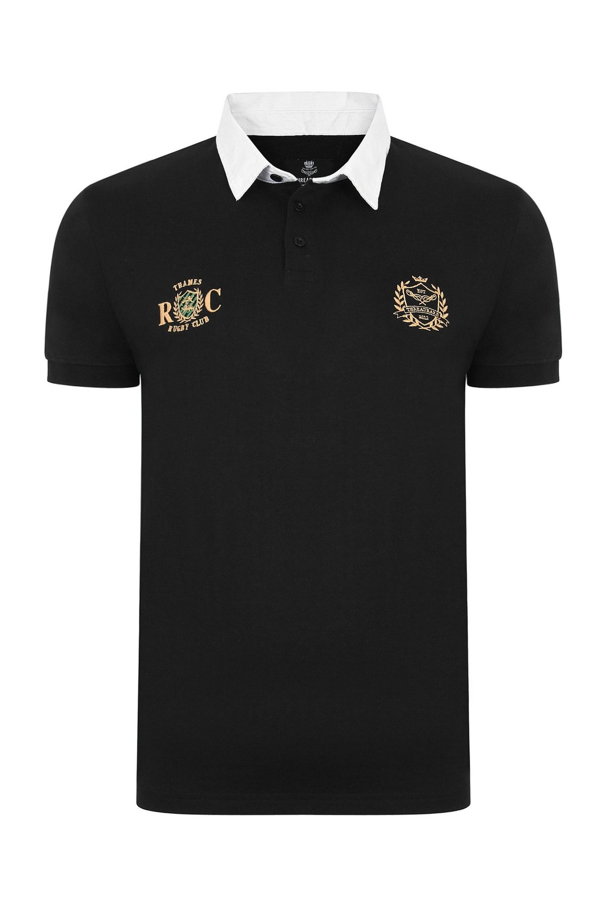 Threadbare Poloshirt Schwarz Regular Fit Fast ausverkauft
