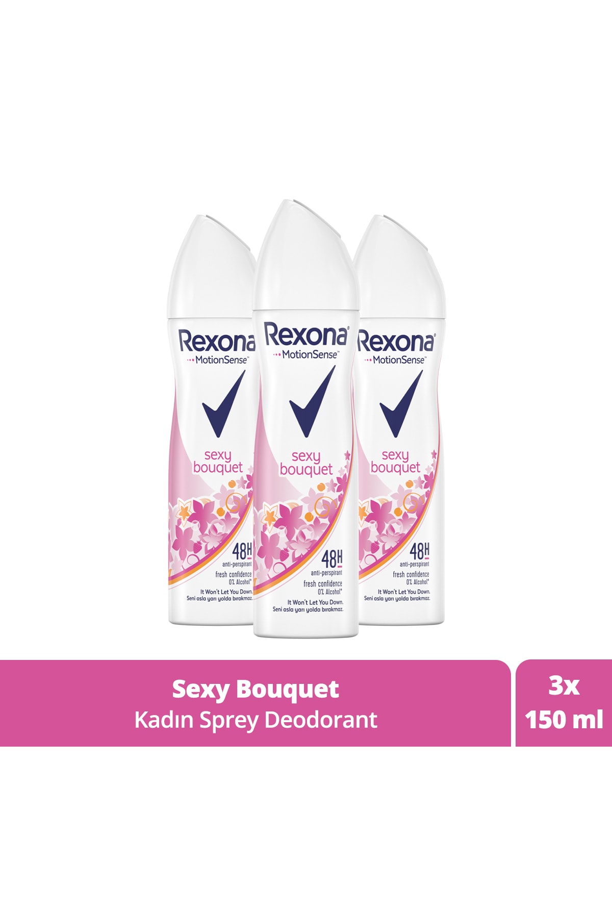 Rexona Kadın Sprey Deodorant Sexy Bouquet Ter Kokusuna Karşı Koruma 150 Ml X3 Adet