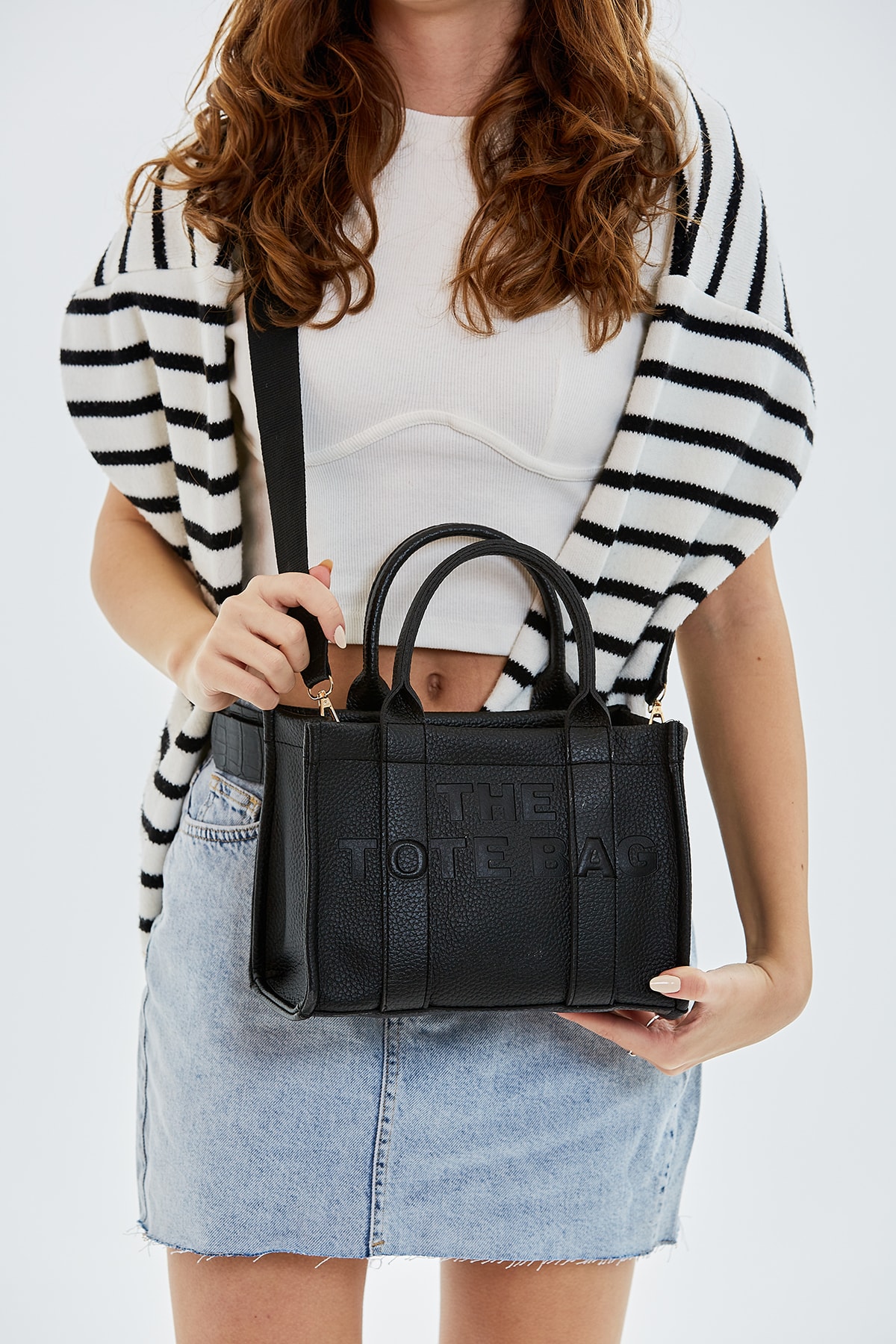 minebag Long Strap Totebag Dawn Women's Crossbody Bag Black