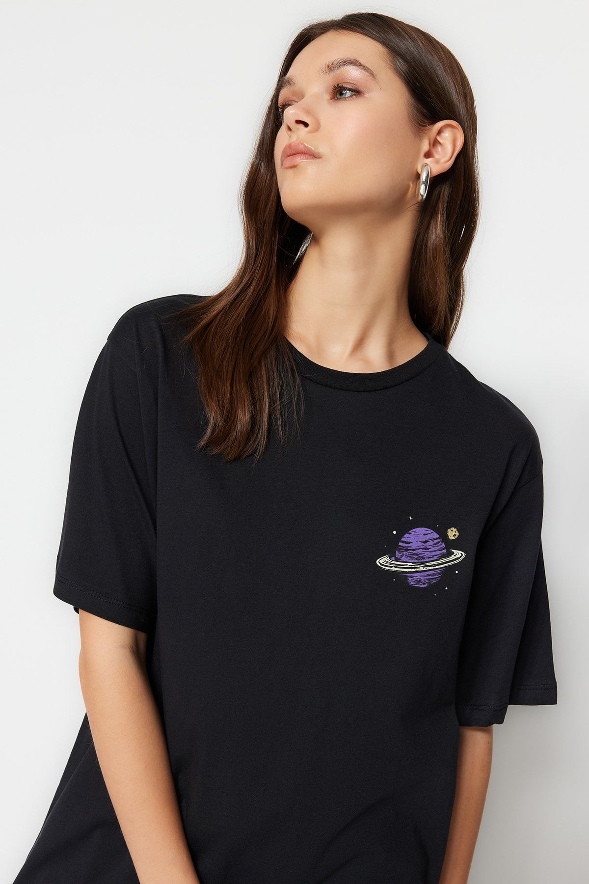 Galaxy print sale crew neck