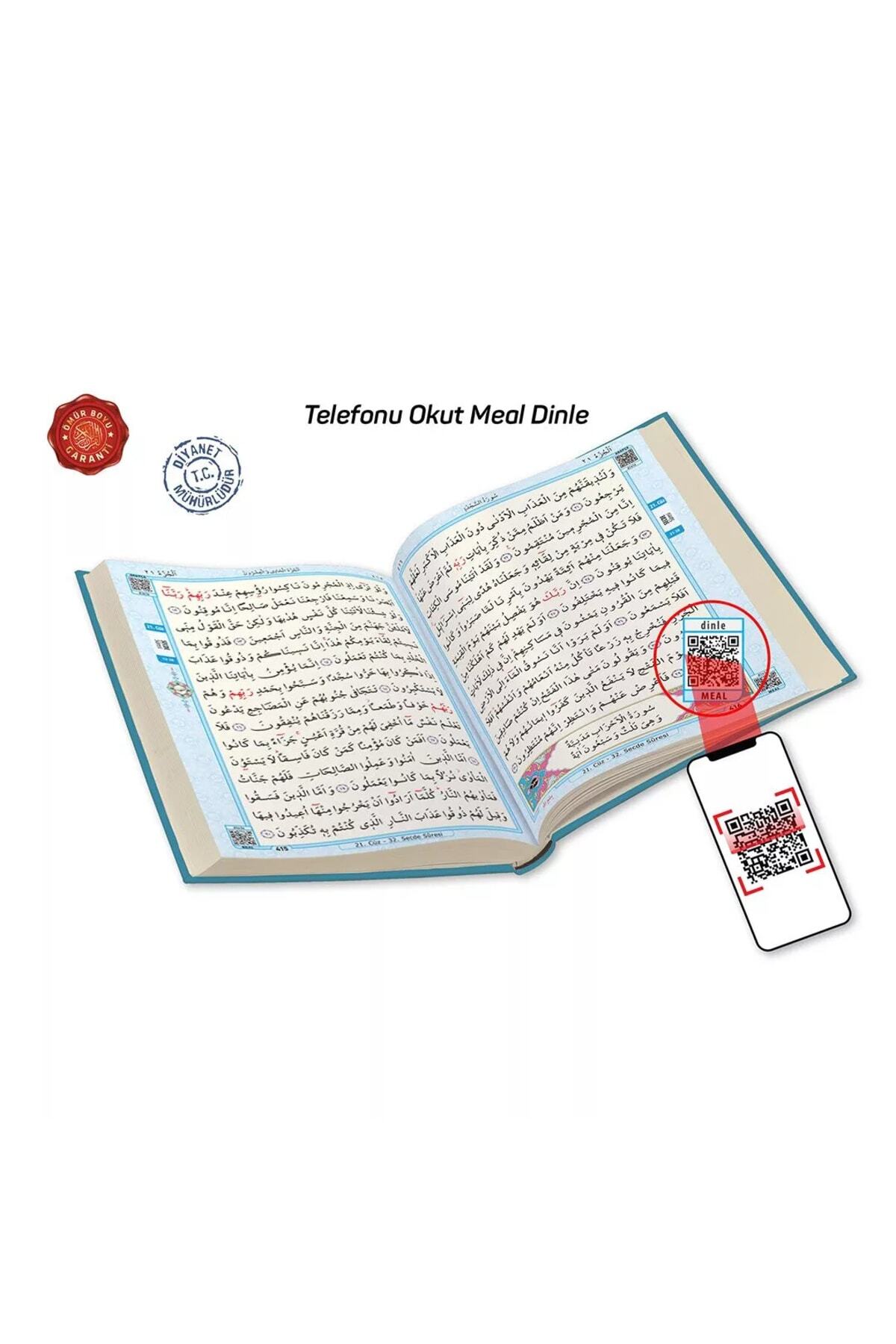 Merve Yayınları Kur'an-ı Kerim Bilgisayar Hatlı Mavi Renk Orta Boy Kur-an 015 Sesli Kur-an fotoğrafı 4 (önizleme)