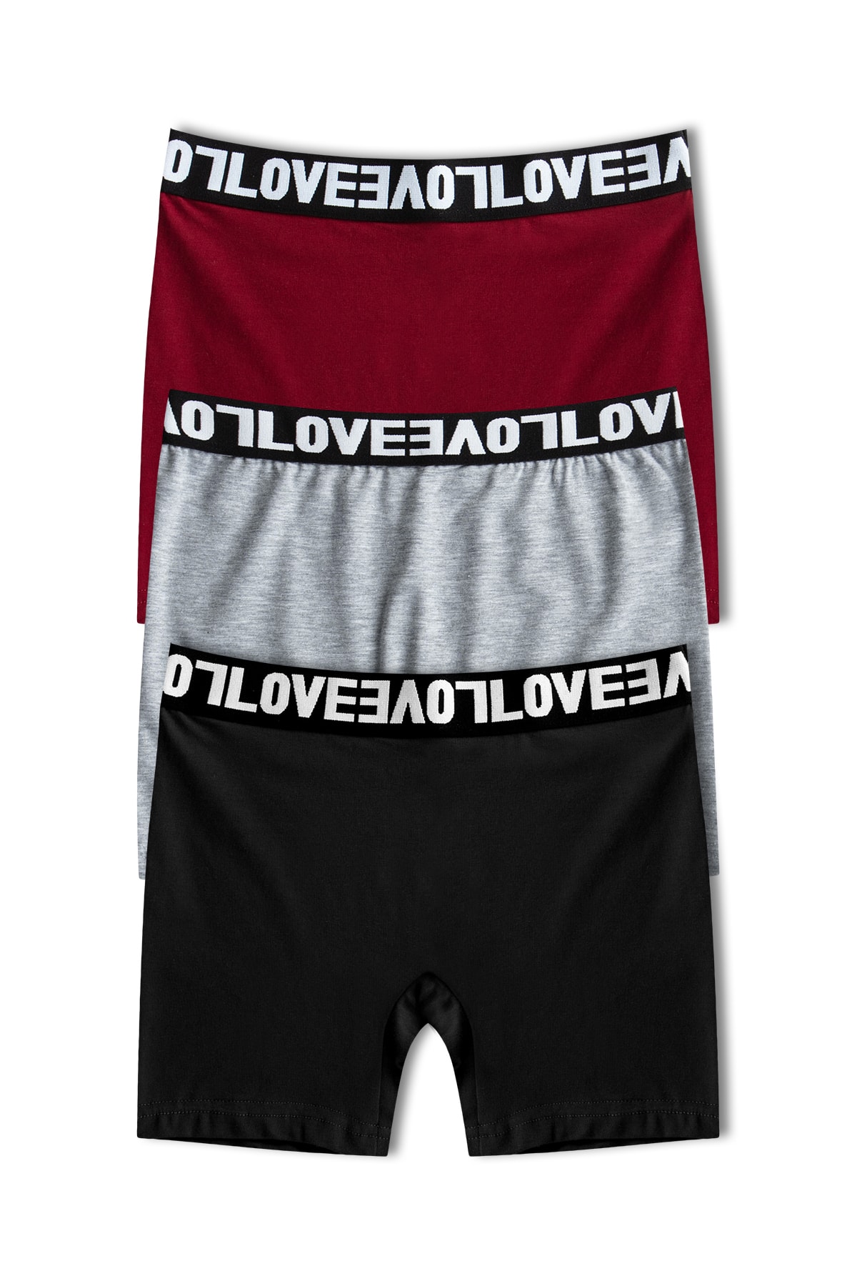 HNX 3'lü Love Lastik Pamuklu Kadın Tayt Şort