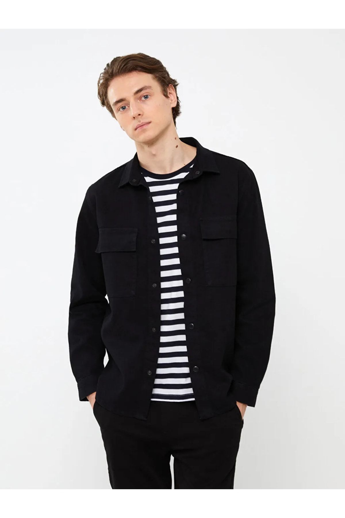 LC Waikiki Hemd Schwarz Regular Fit
