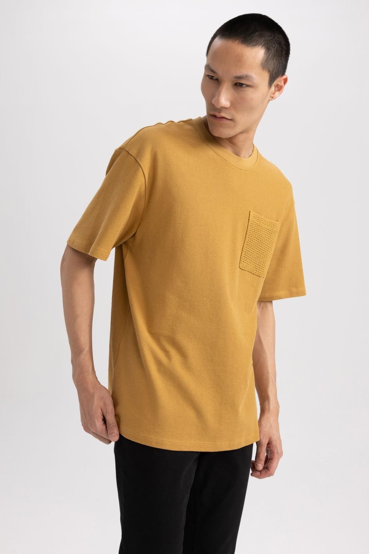 DeFacto T-Shirt Braun Regular Fit