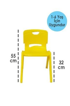 Sarı Sağlam Çocuk Sandalyesi - Kreş Ve Anaokulu Sandalyesi 8 Adet sağlamsandalyesarı-1373
