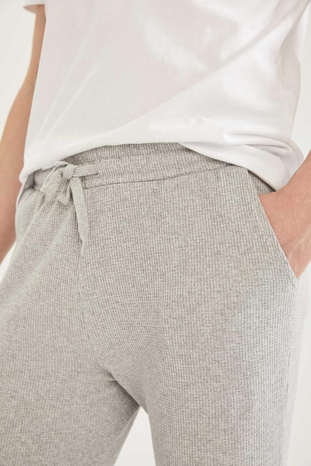 DeFacto-Men's White Regular Fit Basic Pajama Bottom T9040AZ21SP 3