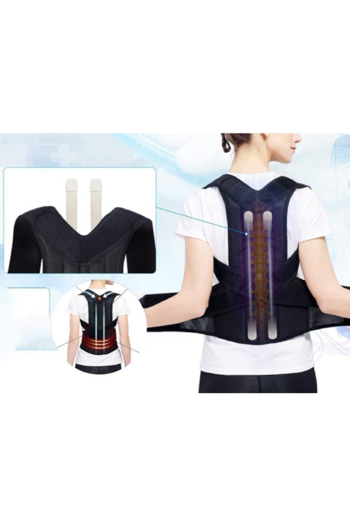 ZEYZEN Corset În Poziție Verticală Corset În Talie În Spate Aparat Anti-cocoșat Femei Bărbați Corset Cu Sârmă Dublă Unisex - Single Dimension