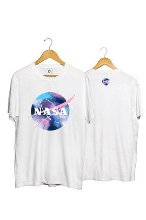 Nasa Galaxy %100 Pamuk Normal Kalıp Beyaz T-Shirt vectorwear21tkb167