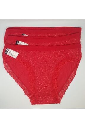 Kadın Kırmızı Işıl Bikini Külot 6'lı Paket 0773 0773FUA6
