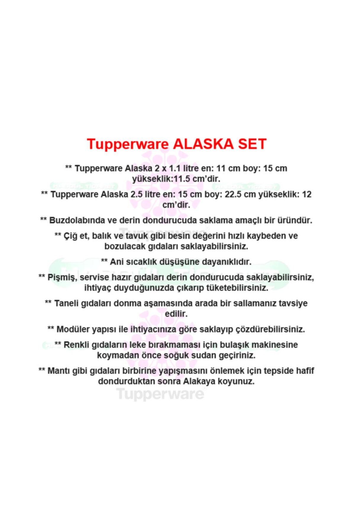 Tupperware-Alaska Set 2.5 lt-1.1 lt Freezer Storage Container 5