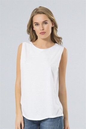Kadın Beyaz Florance Kayık Yaka Basic T-shirt Burdagel-WTSFLORANCE
