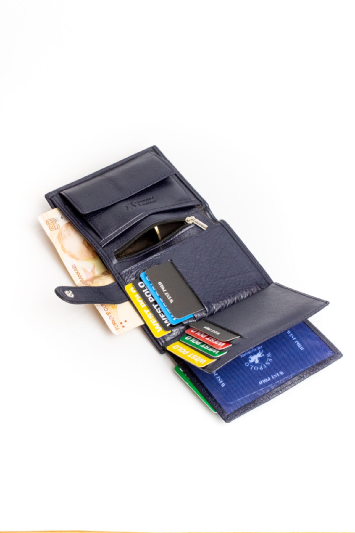 کیف پول مردانه آبی سرمه ای Westpolo | TR03S اورجینال - تصویر 3