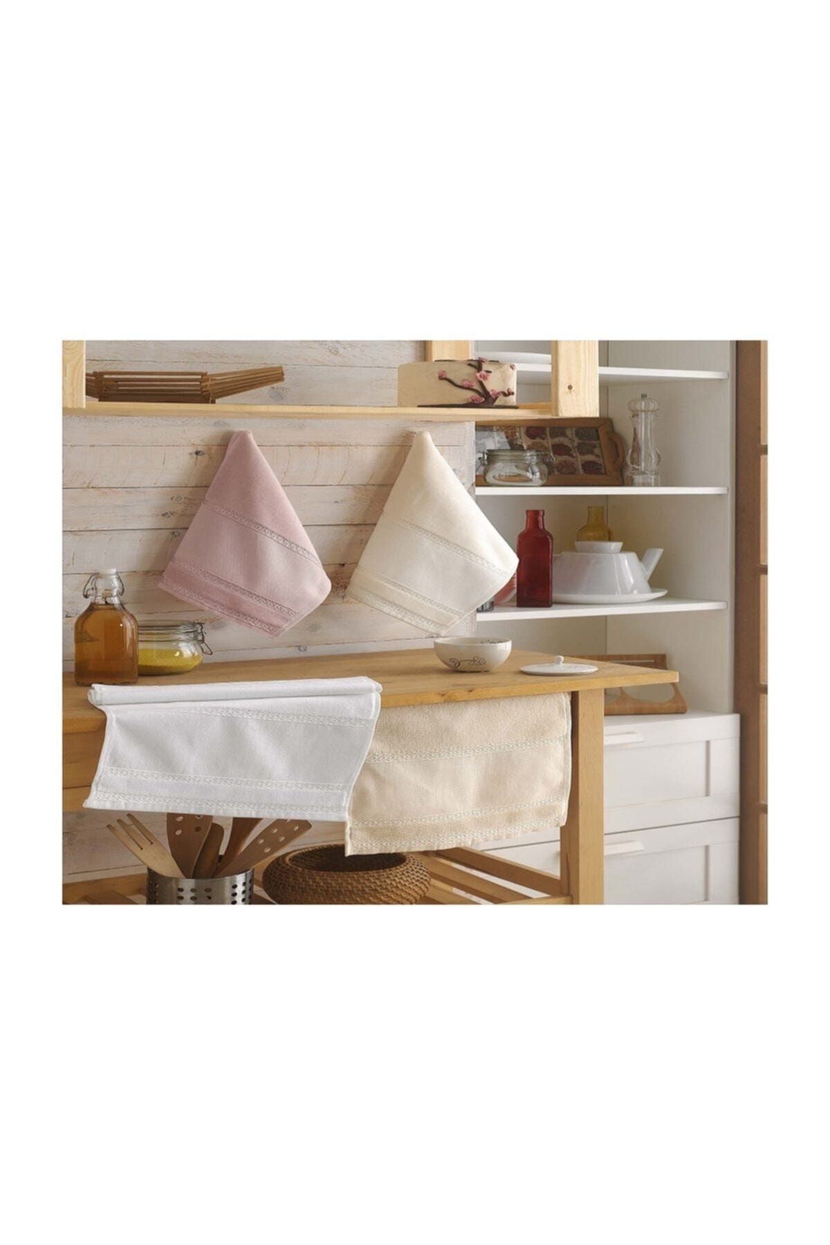 Fiesta 50 X 90 Serra Kadife Boyama Punch Işlemelik Havlu 12 Li Paket - Krem