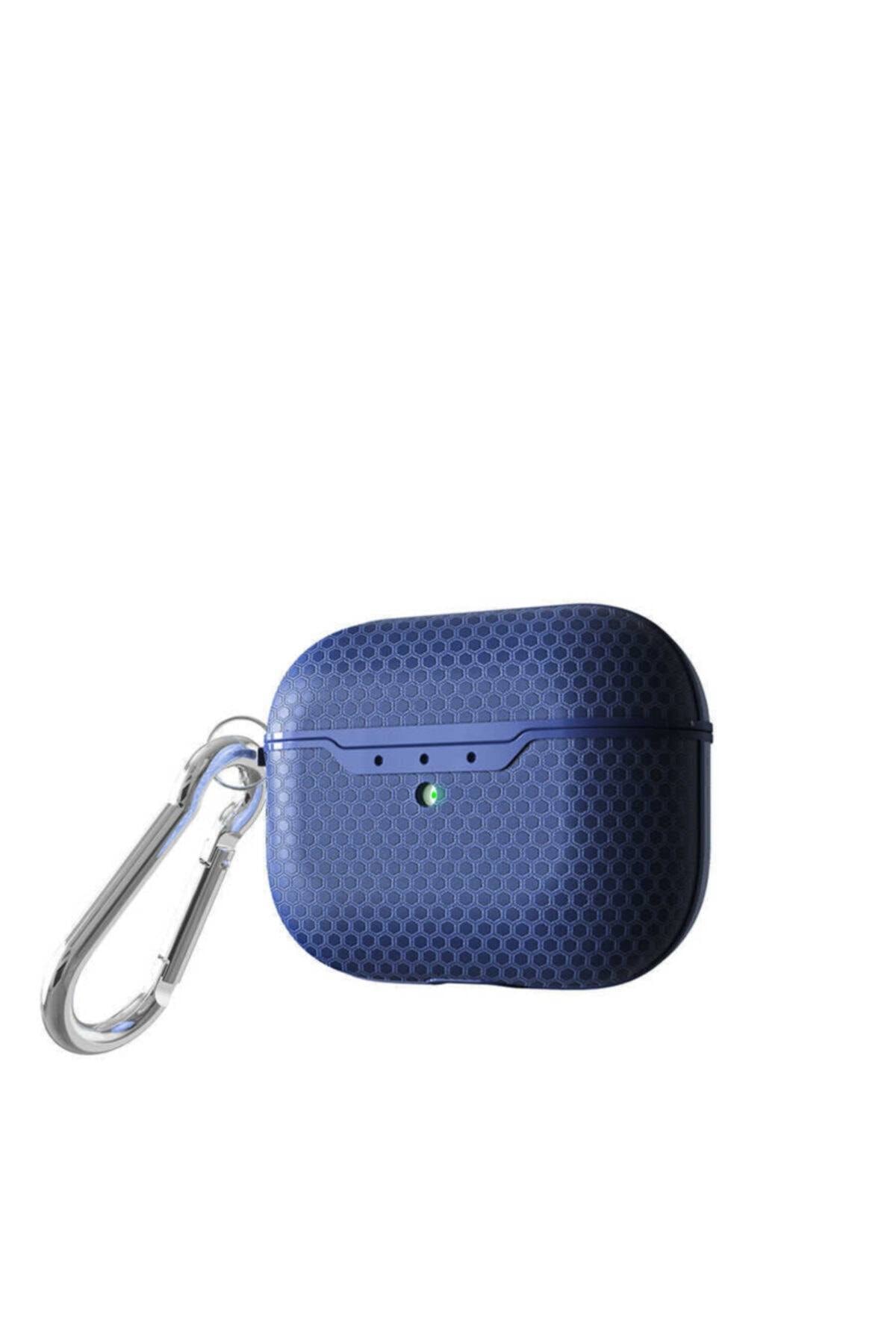 Apple Airpods Pro Bal Peteği Tasarımlı Kılıf - Lacivert