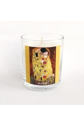 Hediyelik - Mum N013 - Öpücük Gustav Klimt Kokulu Bardak Mum BKM29791157