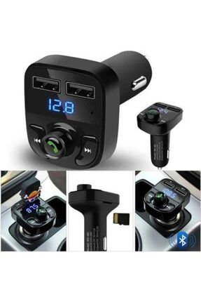 Car X9 Araç Fm Transmitter Bluetooth Usb Mp3 Sd Kart Çakmaklık Girişli Oto Müzik Çalar Kiti Kablosuz ÇAKMAKLIK BLUETOOTH X9CAR_02