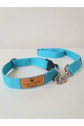 Mavi Renk Köpek Boyun Tasma Takım Seti (boyun Ölçüsü 45-60 Cm) MRKBTTS4560