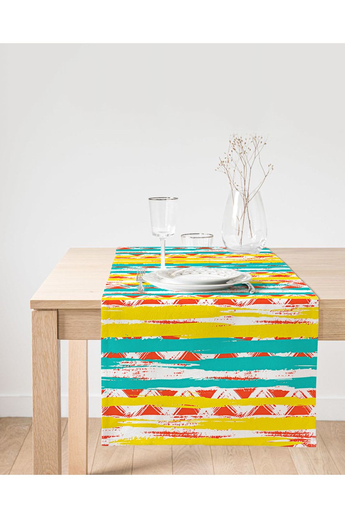 Realhomes Alergăr Decorativ Din Piele De Căprioară Cu Modele Geometrice Colorate - One Size