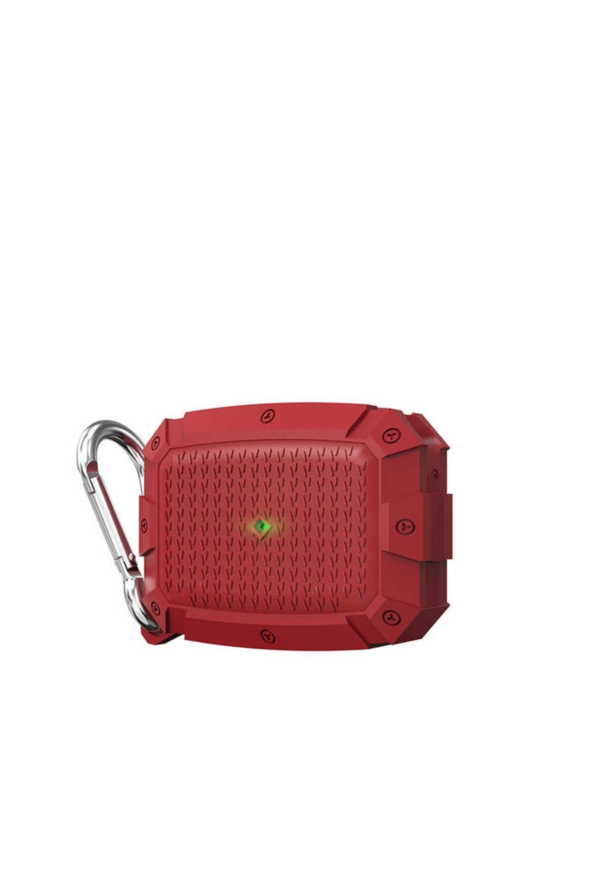 Apple Airpods Pro Darbe Korumalı Askılı Kılıf - Kırmızı