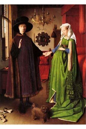 Yeşil Sanat Van Eyck - Giovanni Arnolfin Elmas Mozaik Tablo 40x60cm E20201962m E20201962M