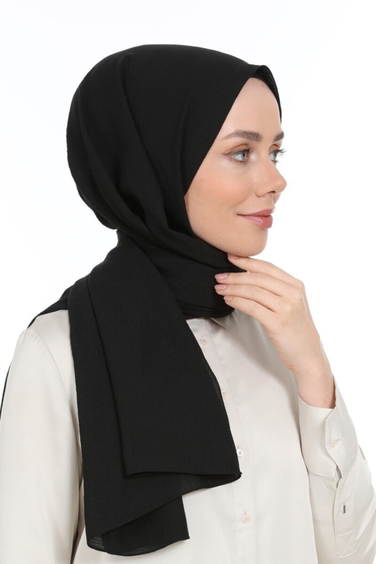 شال مشکی زنانه سیاه و سفید کازز طبیعی Levidor