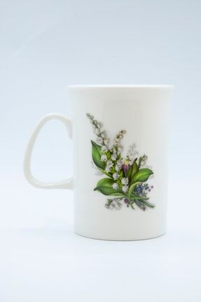 Yeşil Çiçek Desen Porselen Kupa TYC00118474405