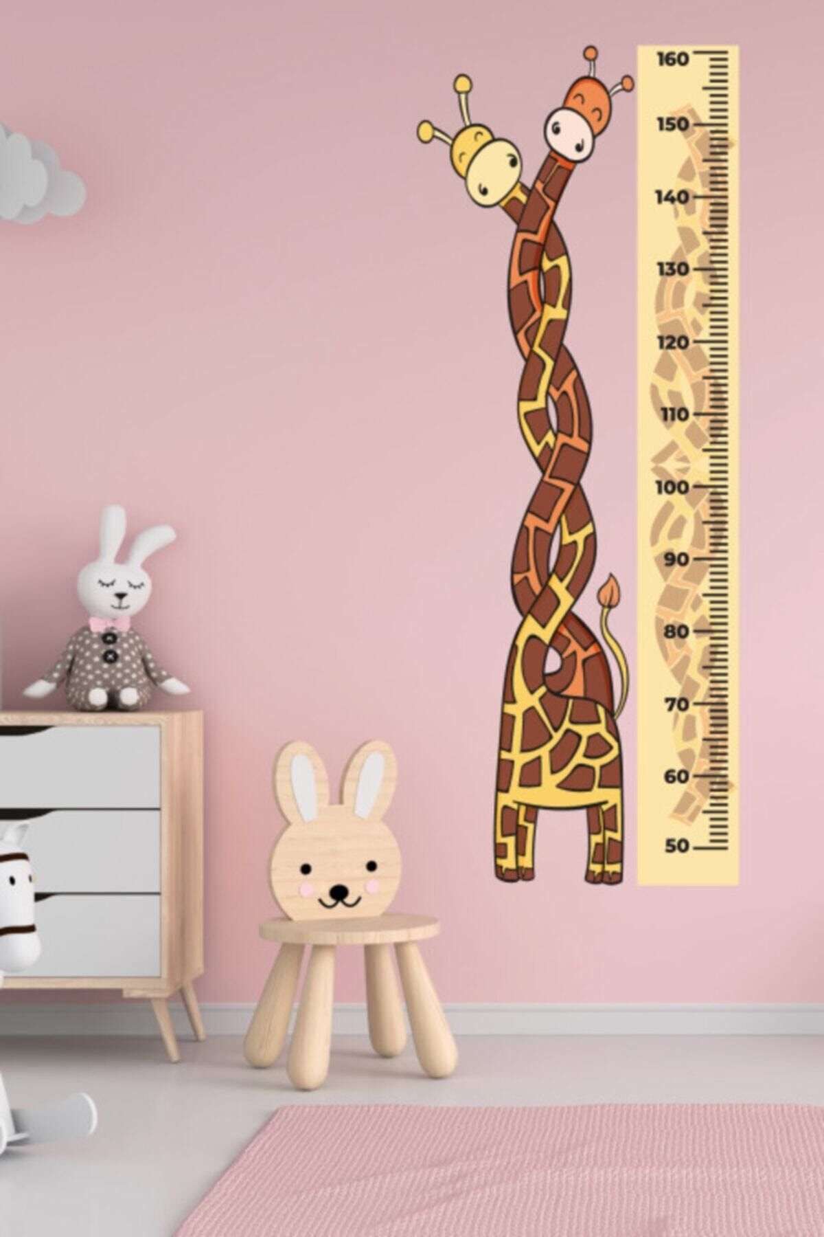 Pandas-Children's Room Giraffe Themed Height Measuring Ruler Wall Sticker 2