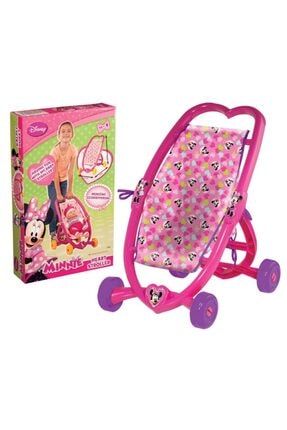 Kız Çocuk Pembe Kalpli Oyuncak Puset Bebek Arabası Evcilik 0407